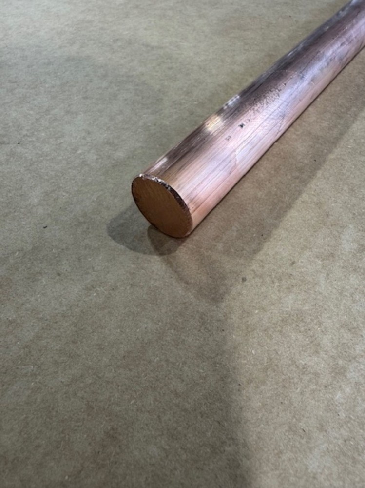 1" Diameter Copper Rod x 54 Inches Long