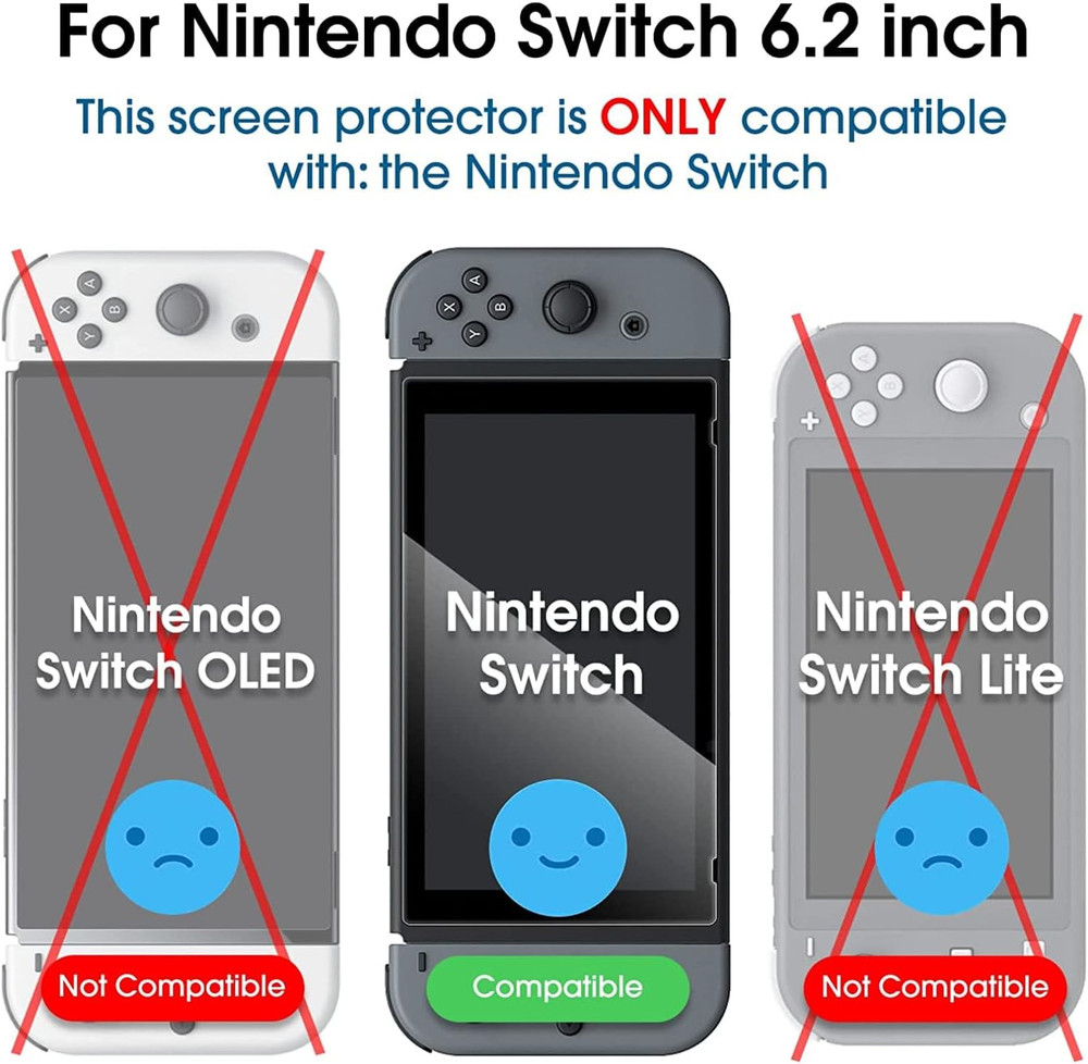 Amfilm Tempered Glass Screen Protector for Nintendo Switch 2017 (2-Pack)