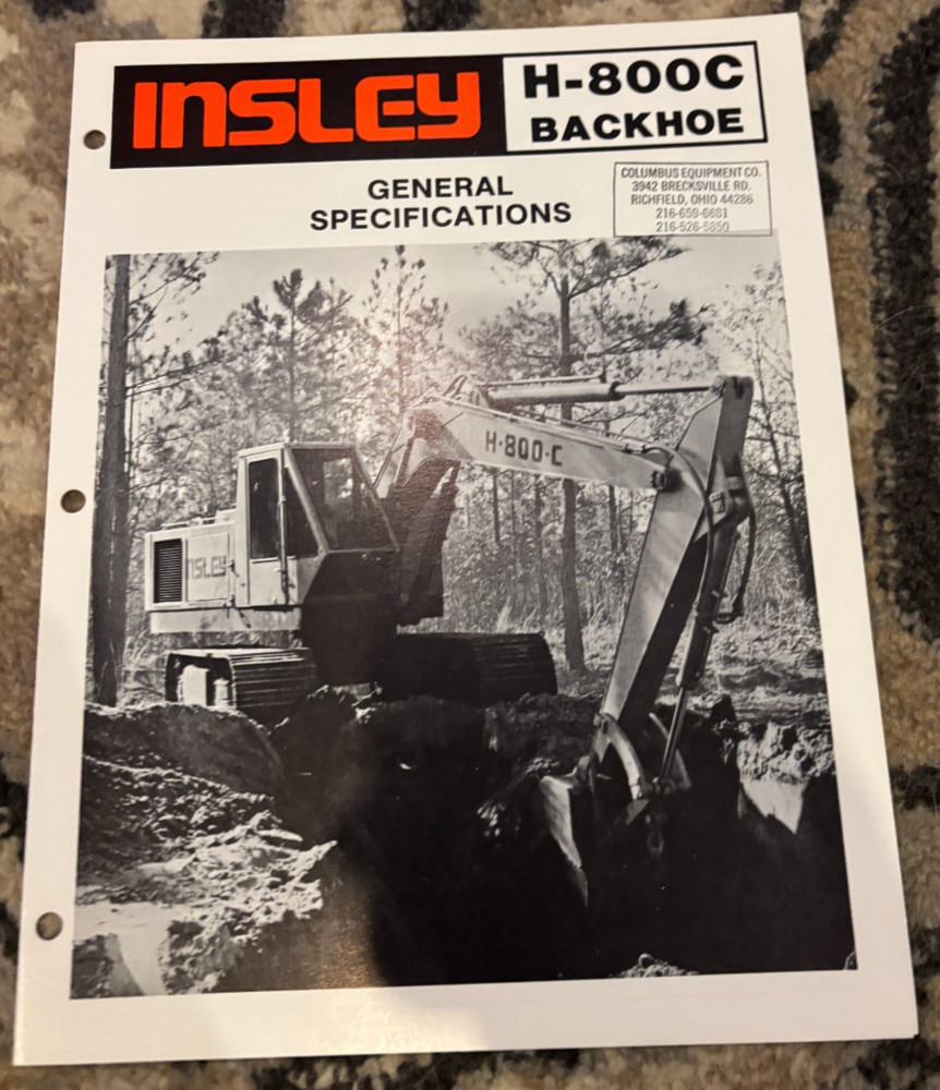 Insley H-800C Backhoe Excavator Brochure AMIL25