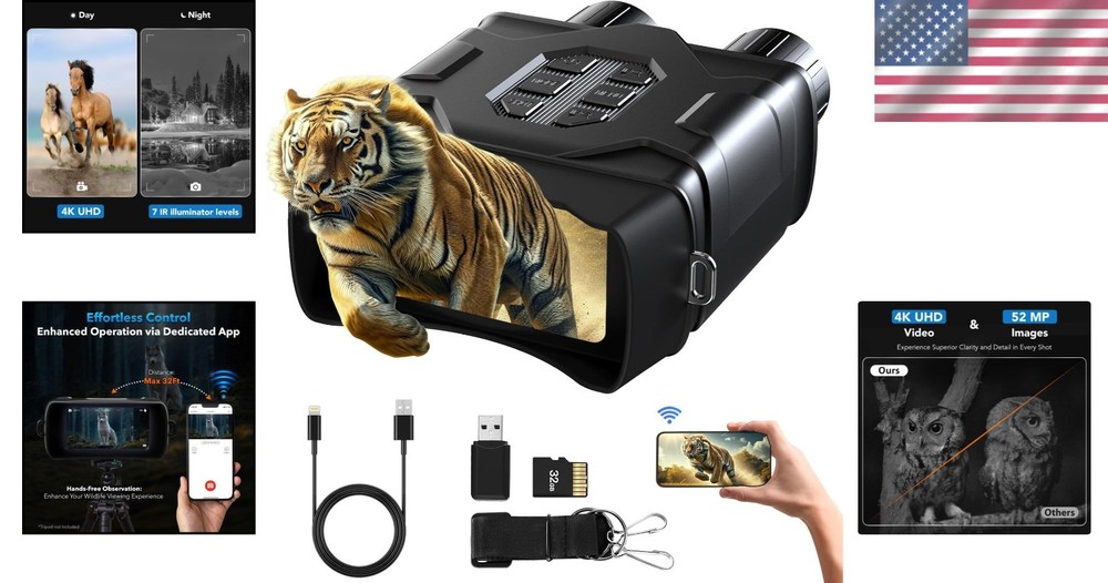 Night Vision Goggles with 984ft Viewing Range & 10X Zoom