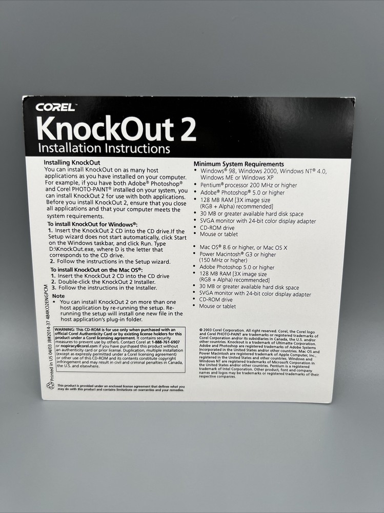 Corel Knockout 2 Software. Read description.