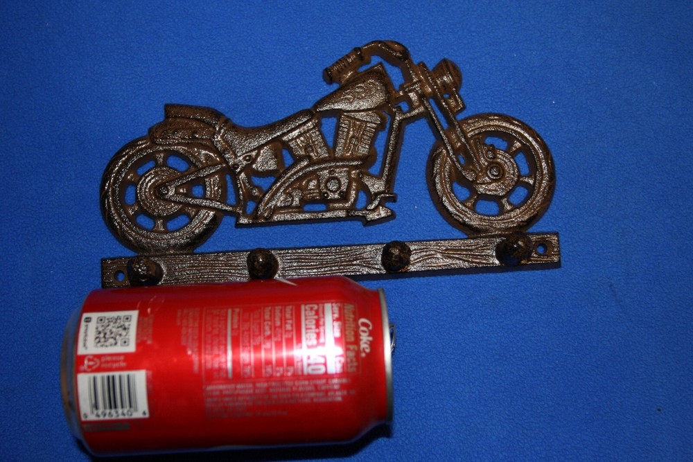 (3) Motorcycle & Rustic Tools Cast Iron Wall Hooks Gift Set, Riding High