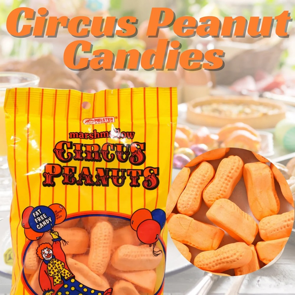 Marshmallow Circus Peanuts Candy by Melster 6oz- 12 count