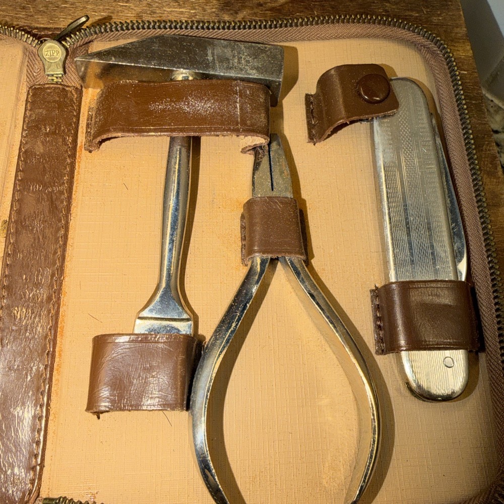 Vintage Solingen Germany Precision Tool Set Leather Case Near Complete
