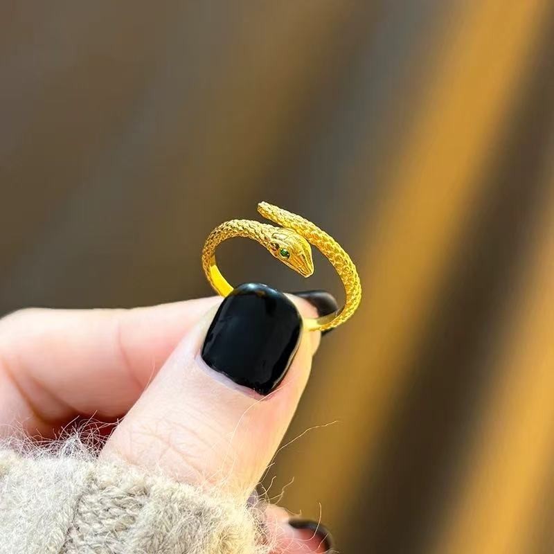 8K Solid Yellow Gold Rope Ring Band Adjustable size