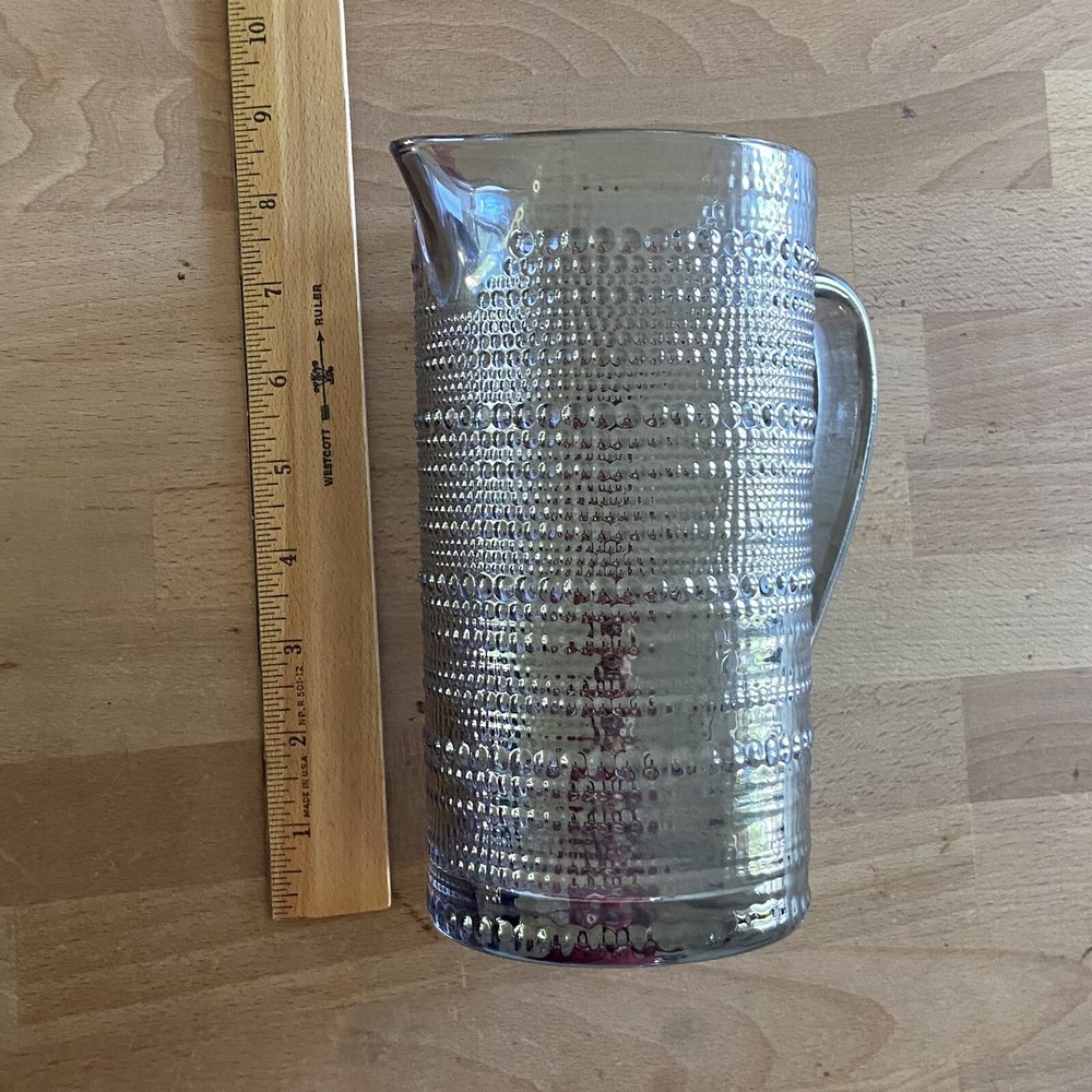 Godinger 8" Gray Beaded Dotted Pitcher New