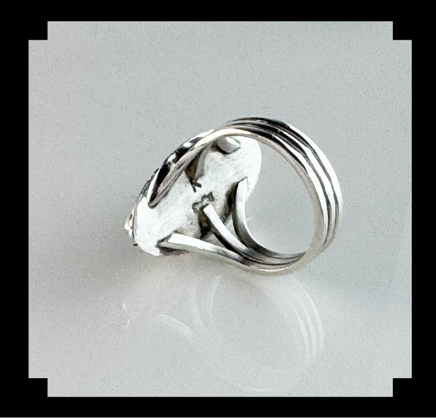 Handcrafted Sterling and # 8 Turquoise Ring Size 9 1/4