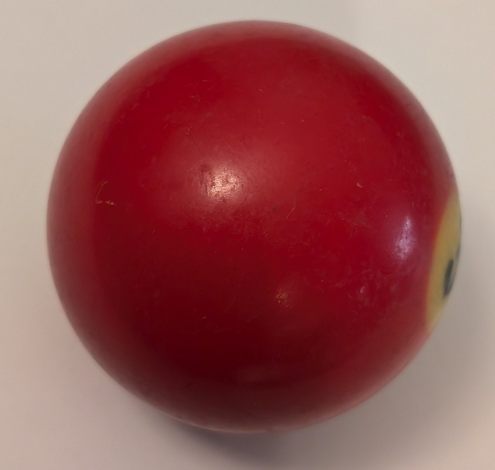 Vintage Solid Red Pool Ball #3 - Black Number - Unbranded Billiard Replacement