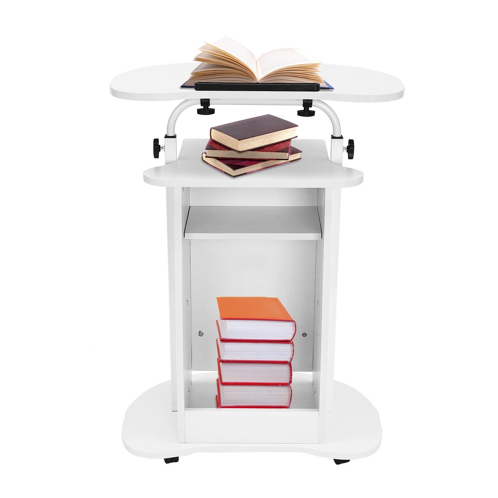 Height Adjustable Mobile Presentation Stand - Versatile Desk With Casters