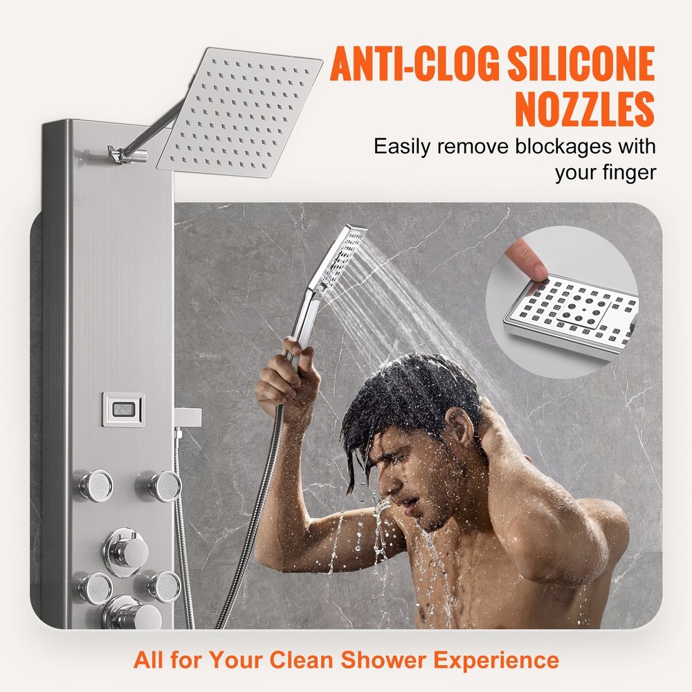 Shower Panel System 5 Shower Modes Digital Display Shower Panel Tower Rain