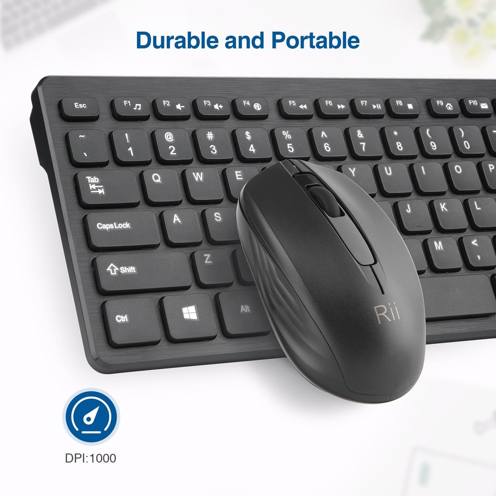 Wireless Keyboard and Mouse Combo - Standard Office PC Keyboard and Optical W...