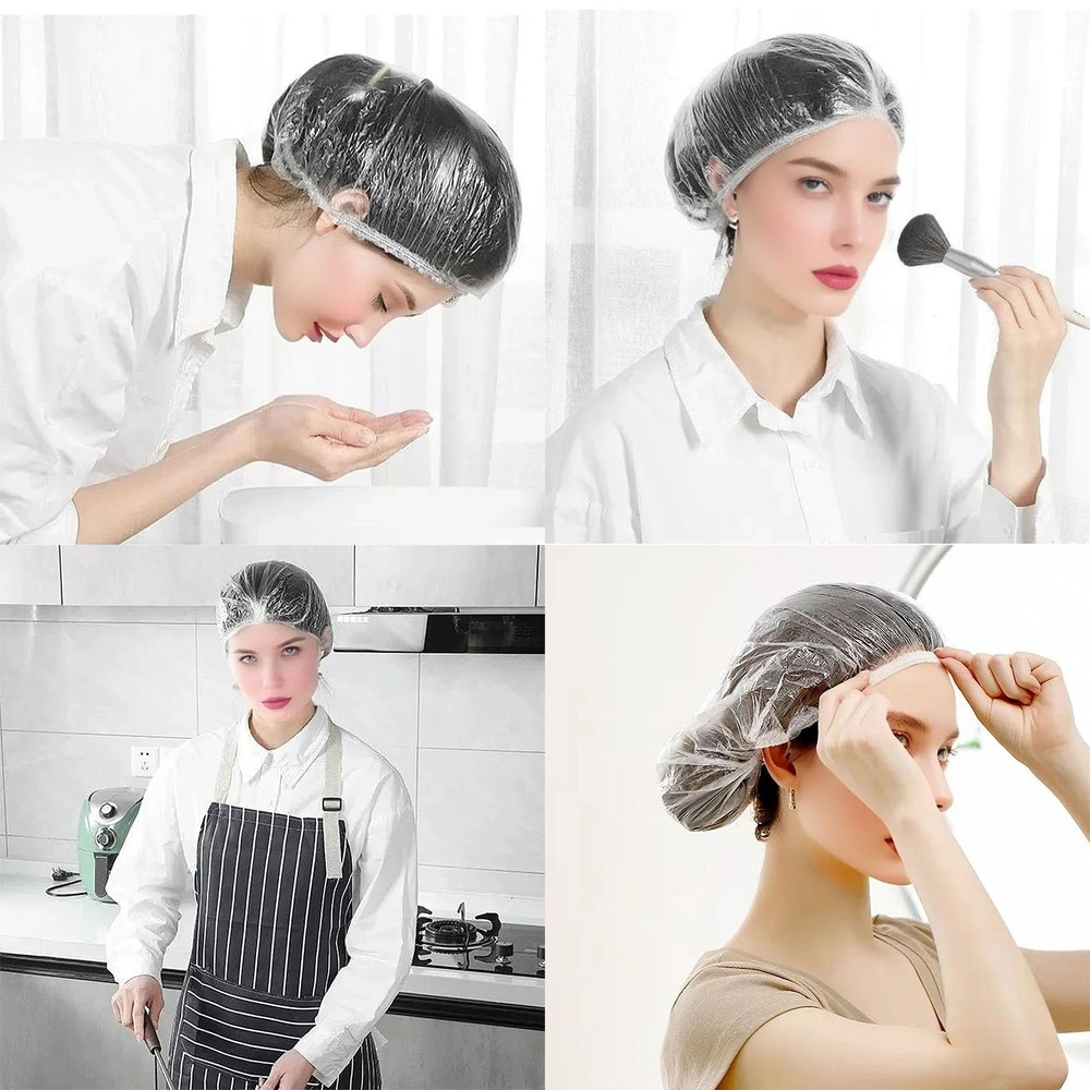 200 PCS Disposable Shower Caps – Large, Thickened & Extra clear