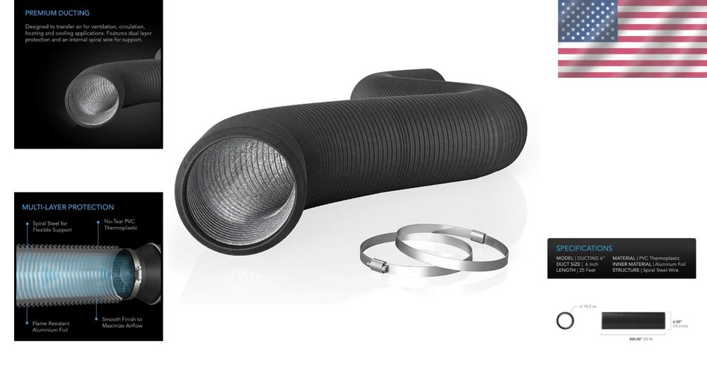 Flexible 6-Inch Aluminum Ducting