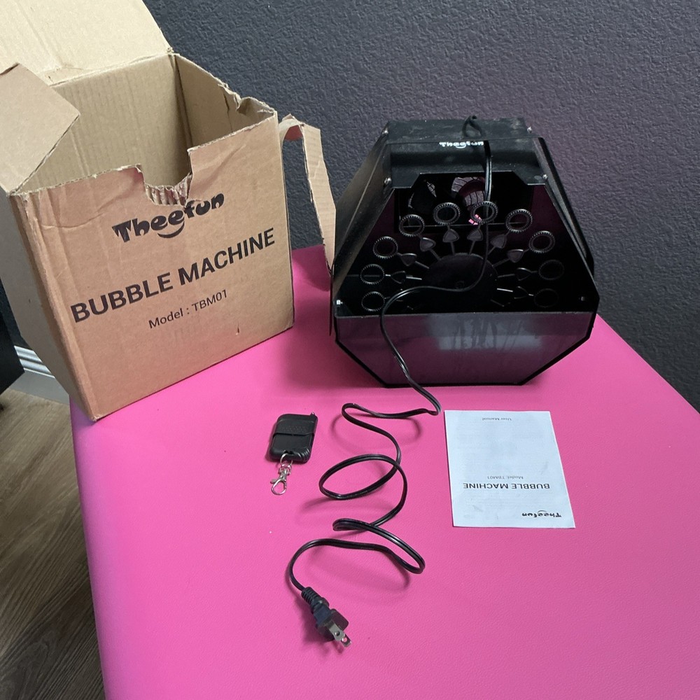 Theefun Bubble Machine TBM01 with Remote Control and User Manual Included