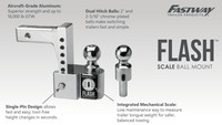 Fastway FLASH Adjustable Ball Mount 4" Drop 2" Receiver Dual Ball Hitch 10K