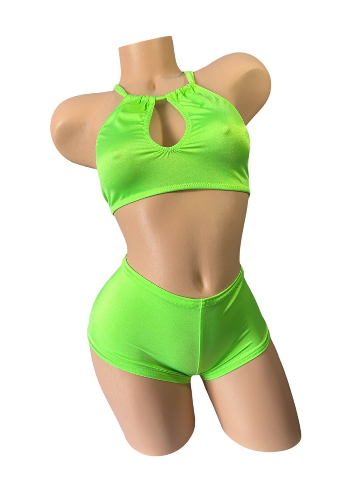 EXOTIC DANCEWEAR Green 2 Piece
