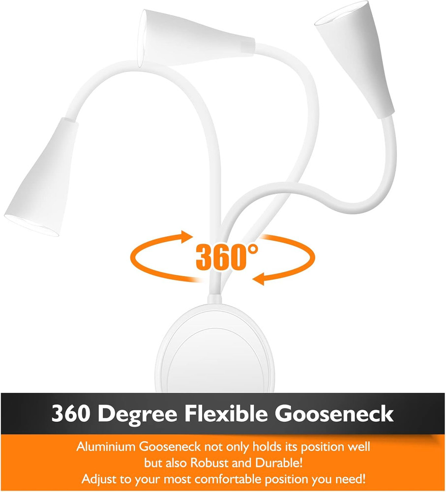 LED Wall Mounted Reading Light, Book Light for Reading in Bed with Touch Control