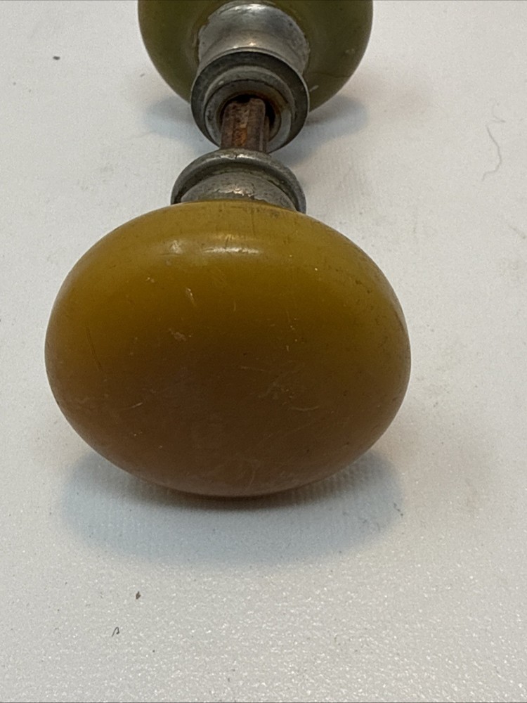Bakelite Door Knob Set with Spindle - Butterscotch