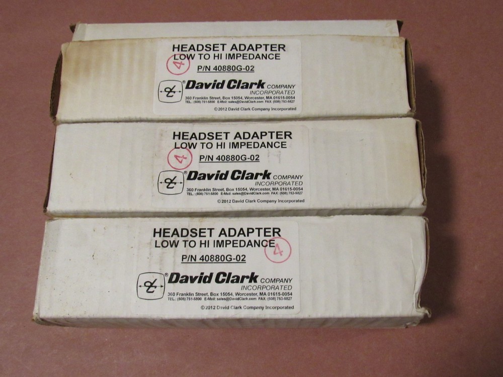 David Clark Headset Adapter Low/High Impedance 40880g-02 Quantity 1