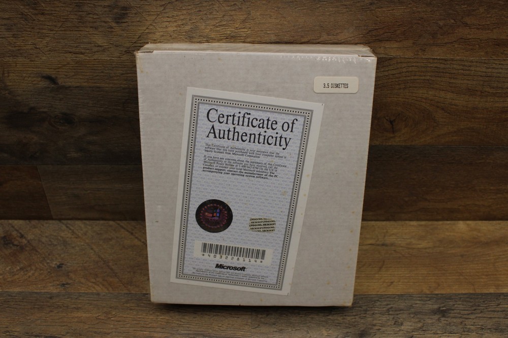 Microsoft MS-DOS and Windows for Workgroups Full Version w/Manual New Sealed