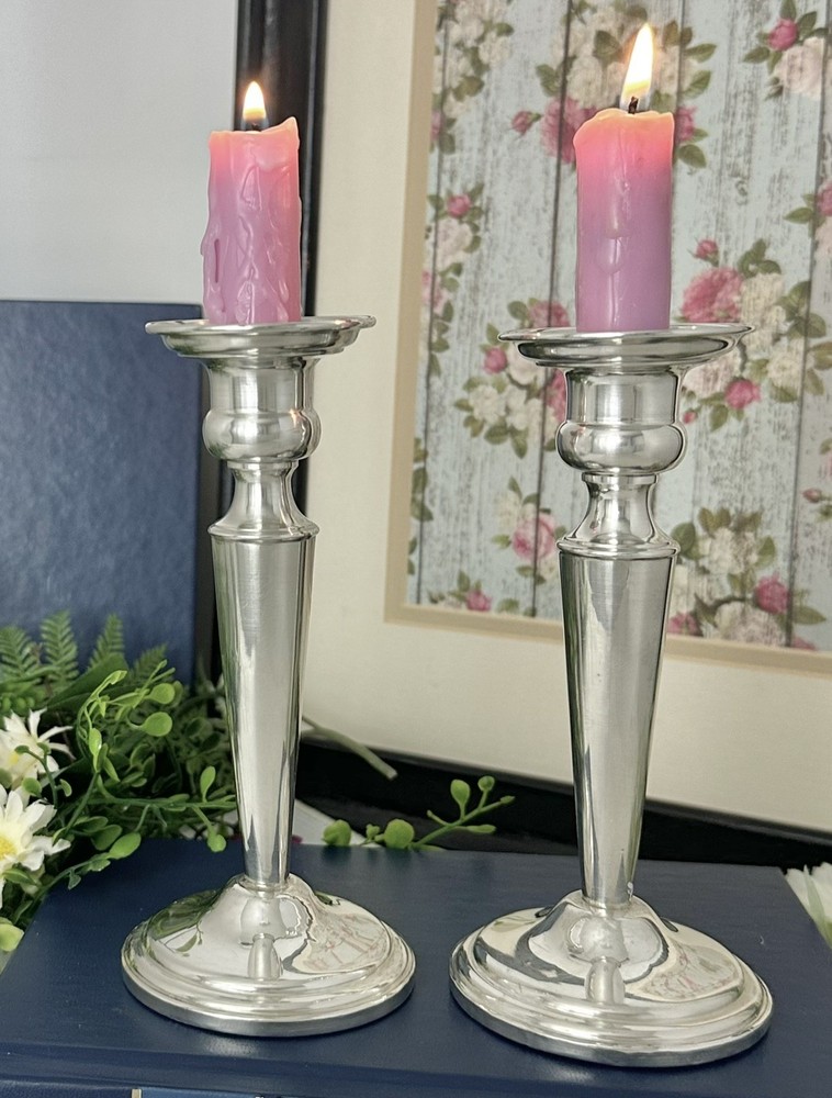 Sterling Candle Holders Vintage Silver Weighted Console Candlesticks Pair