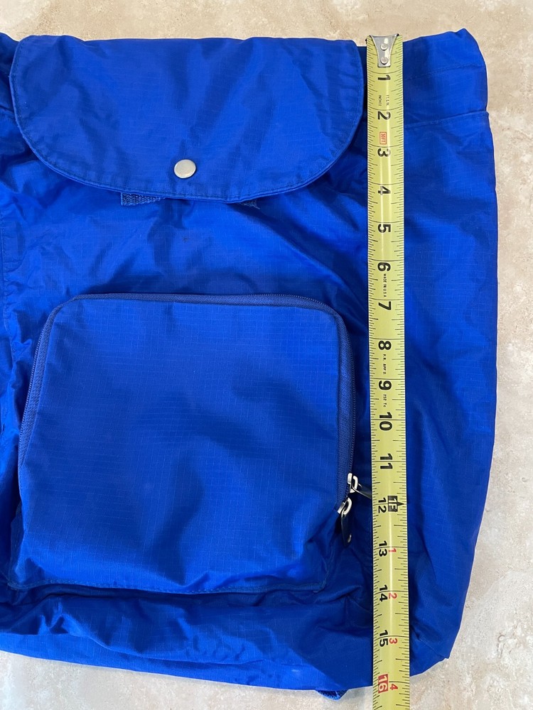 Blue Foldable Convertible Backpack/Pouch in One