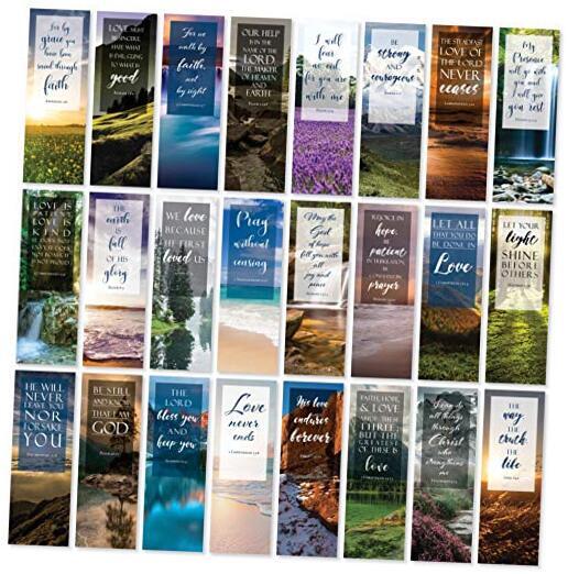 Bible Verse Bookmarks with Full Scripture - Pack of 48