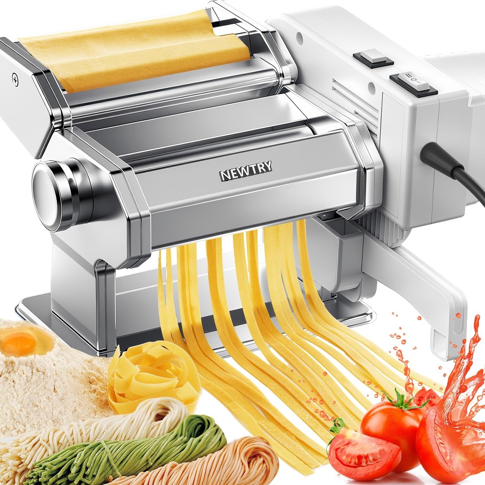Electric Pasta Maker Machine Noodle Making Dough Roller Press with Detachable...
