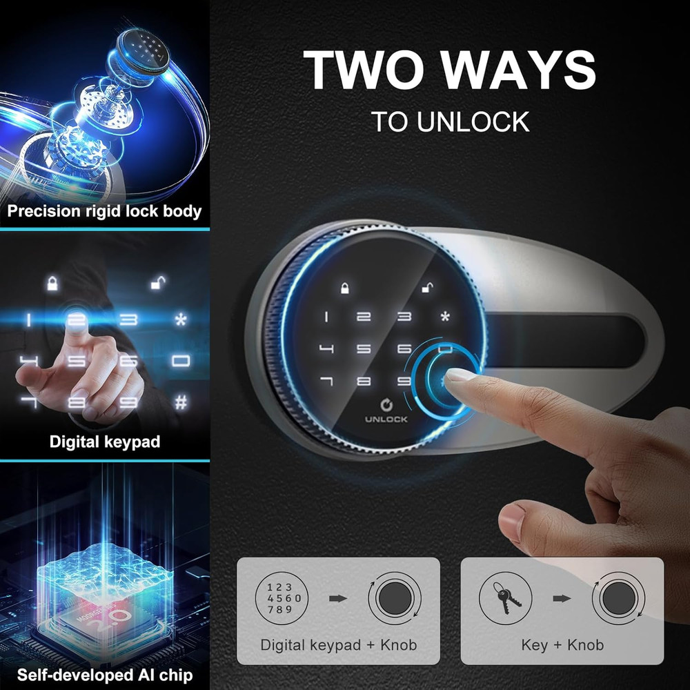 2.2 Cub Safe Box with Touch Screen Keypad & Mute Function, Home/Office Safe