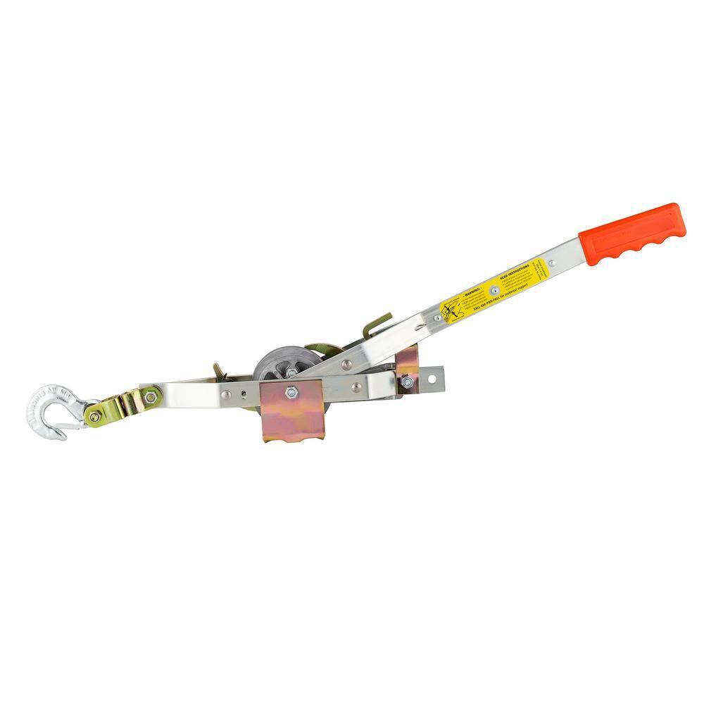 1,500 lb. 3/4-Ton Capacity 10:1 Leverage Rope Puller Come Along Tool Rope Not