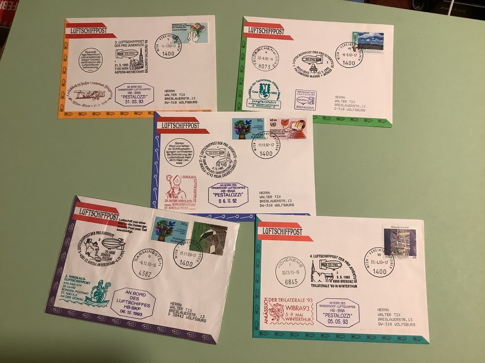 United Nations Airship  post covers 5  items Ref A1100