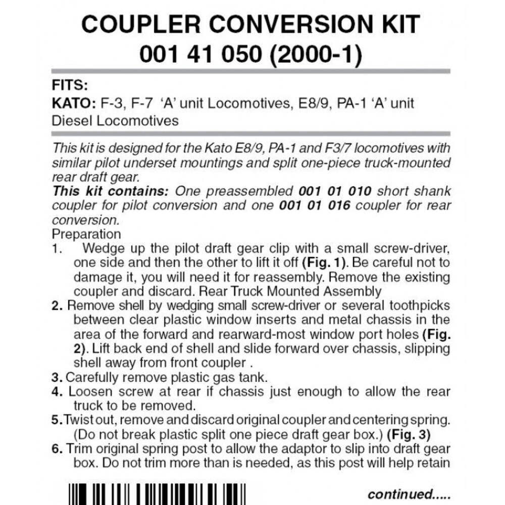 Micro Trains - Pilot Locomotive Coupler Conversion Kit (2000-1)