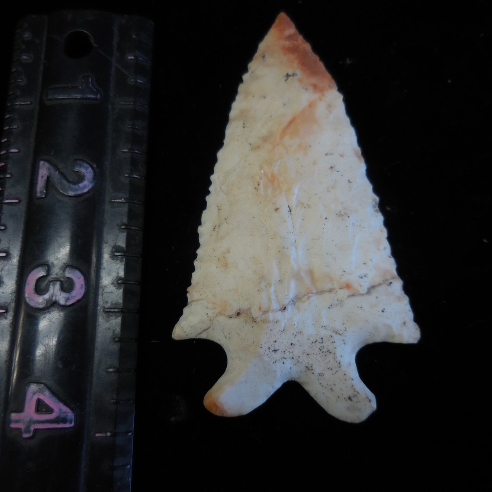 LARGE KIRK CORNER NOTCHED POINT--CLASSIC FORM AND FLAKING--#JE