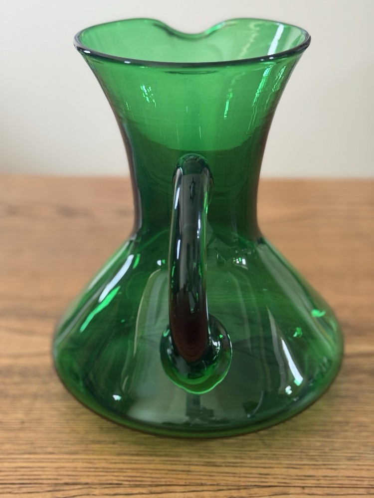 Forest Green Depression Glass Pitcher