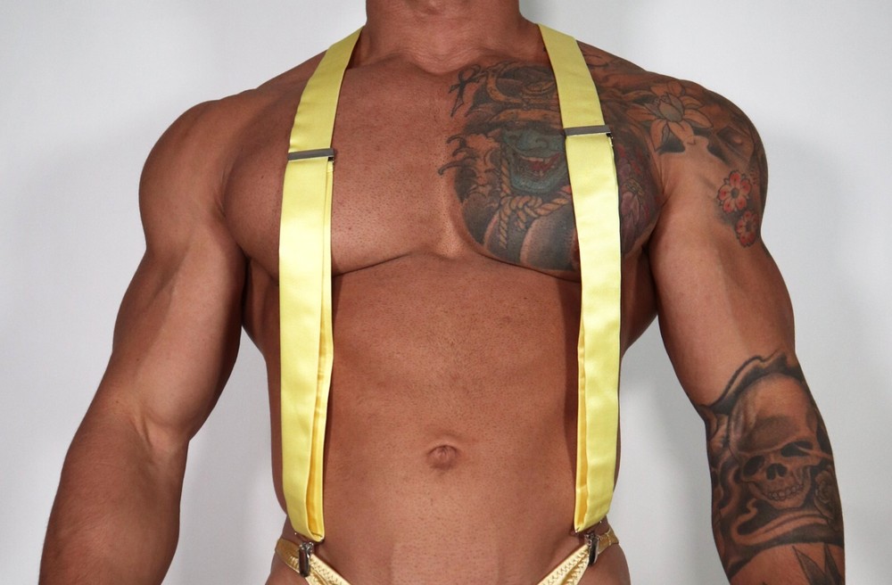 MEN'S YELLOW SUSPENDERS ONE SIZE