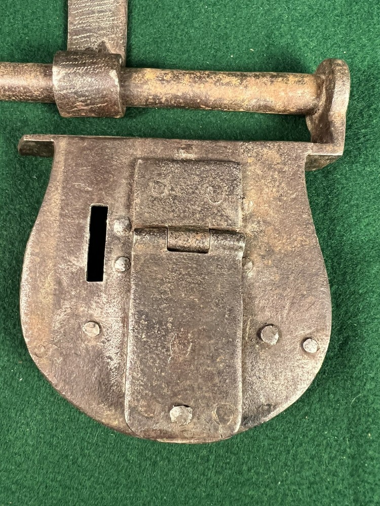 Antique Hand Forged Sliding Hasp Lock
