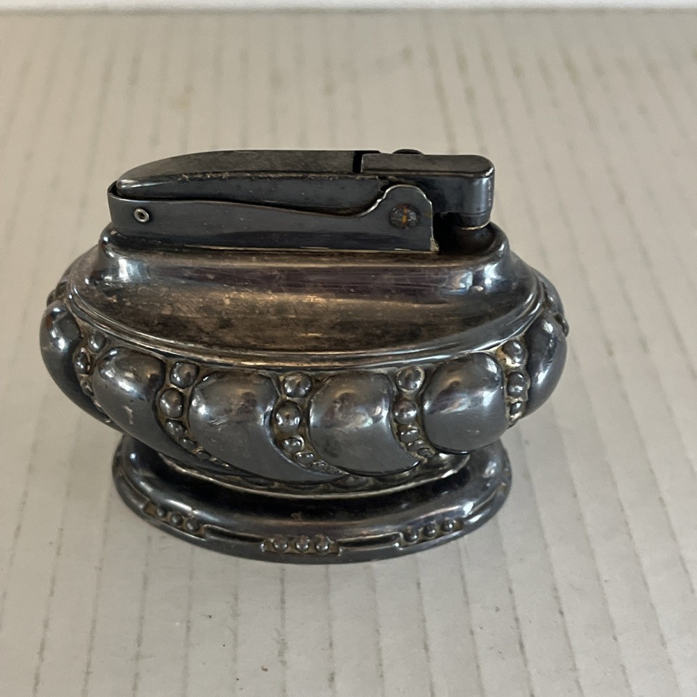 Vintage Silver Plate Ronson CROWN Table Cigarette Lighter