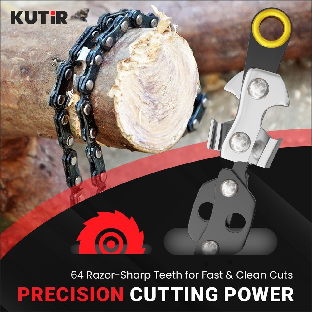 Durable 55" Pocket Chainsaw Kit with Ergonomic Handle - Ultimate Cutting Tool