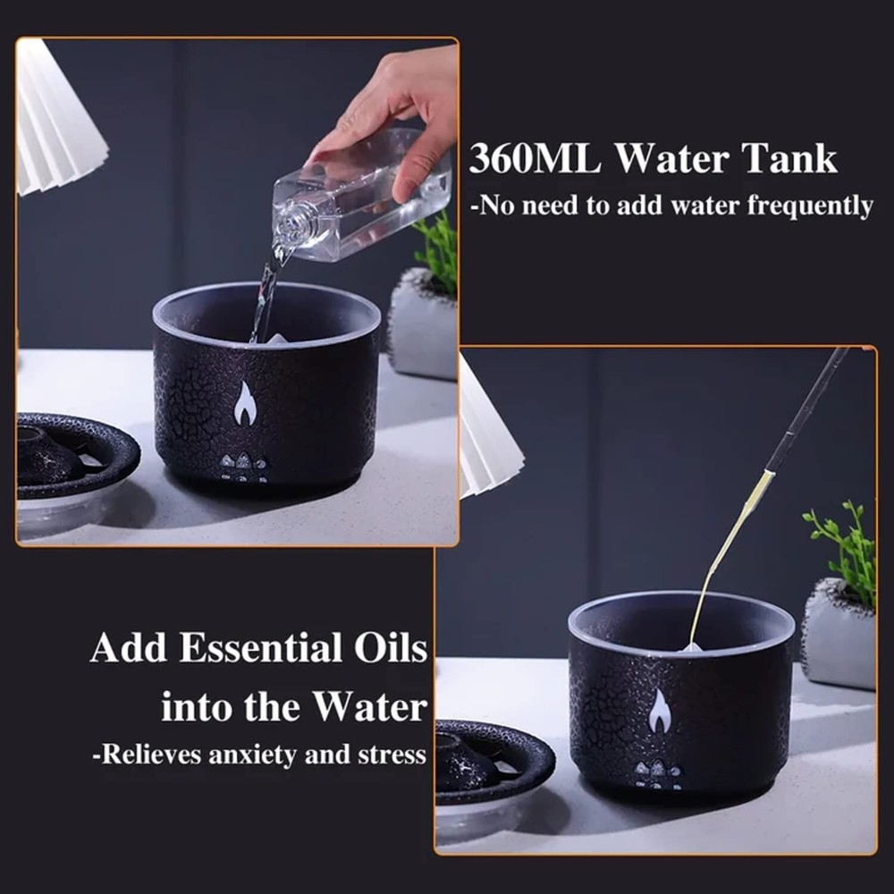 Essential Oil Volcano Diffuser / Humidifier 360ml 2 Setting Waterless Auto-Off