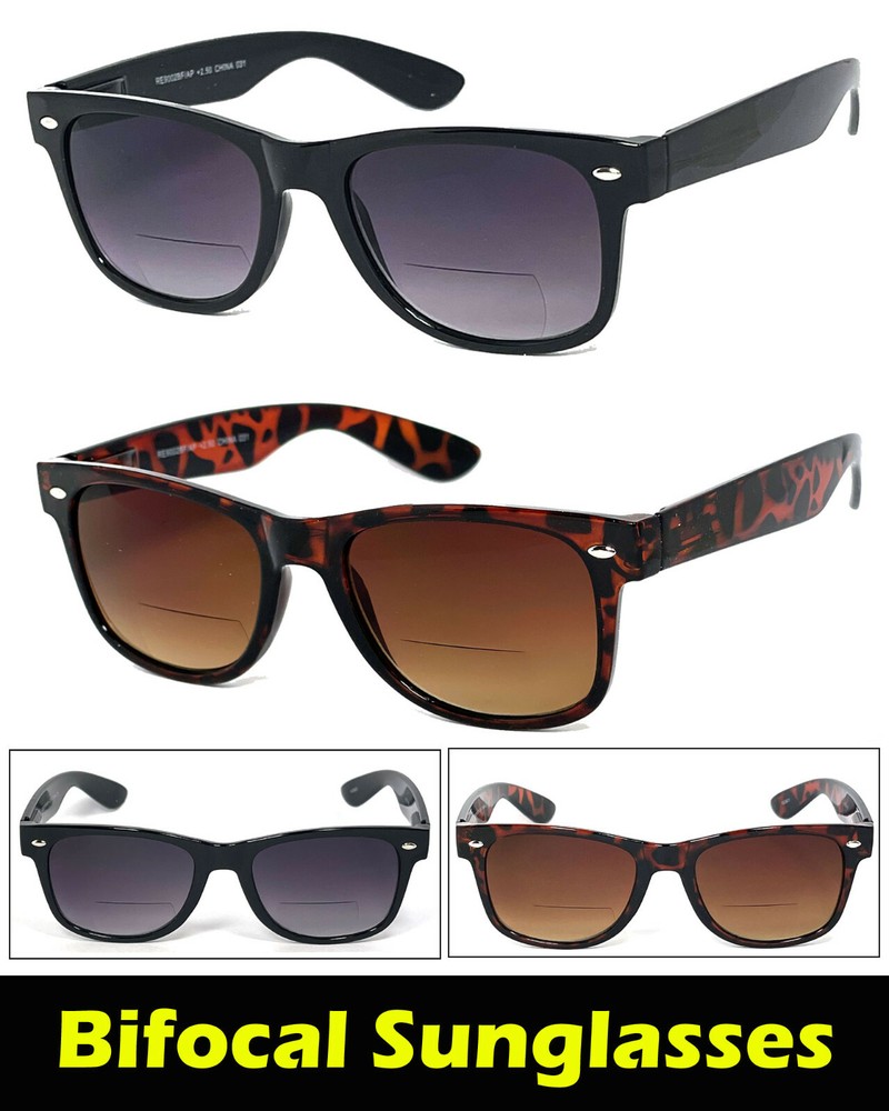 Square Frame Bifocal Lenses Tinted Reading Sunglasses Sun Reader