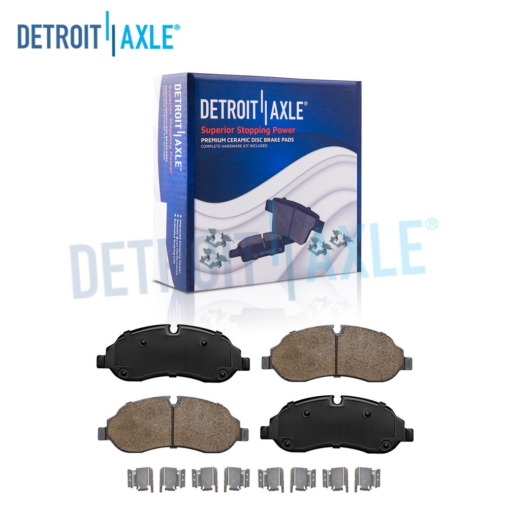 Front Ceramic Brake Pads w/Hardware for Ford Transit-150 Transit-250 Transit-350