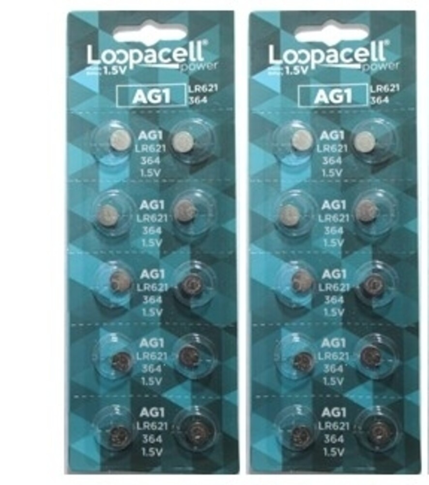 40 x AG1 Alkaline Button Cell LOOPACELL Watch Batteries