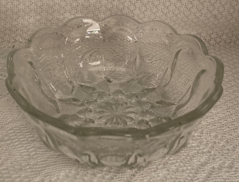 clear cut glass candy dish.                (14)
