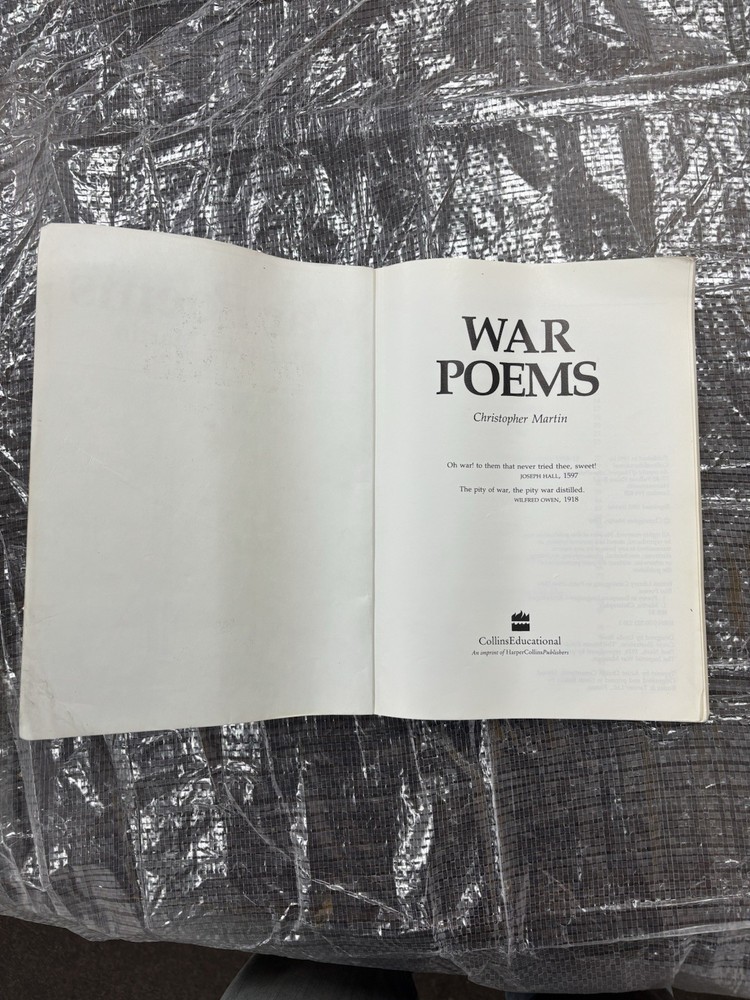 War Poems by Christopher Martin (Paperback, 1990)
