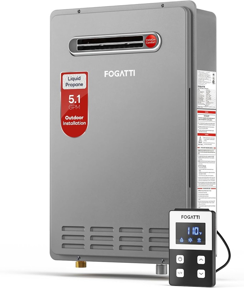 16L Tankless Water Heater Outdoor Propane Gas 5.1 GPM 120,000 BTU Instant Hot