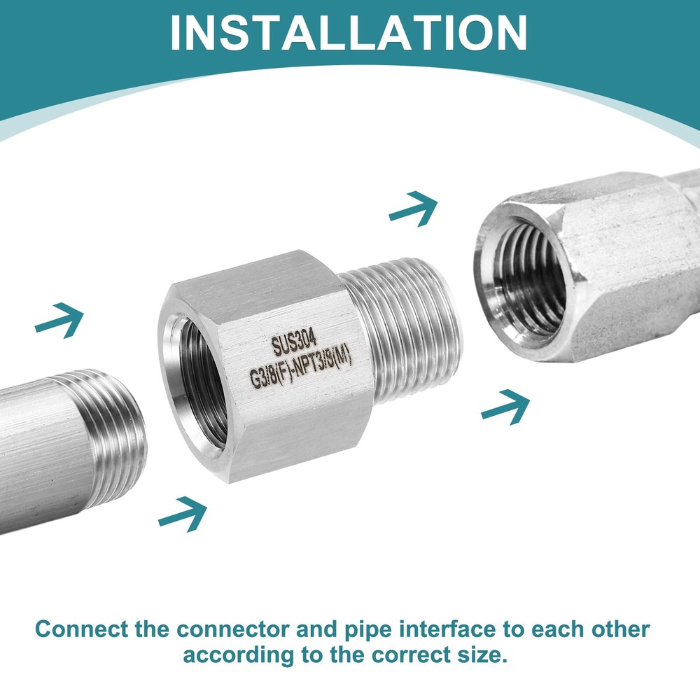 Pipe Fitting Reducing Adapter M25 x 3/4" NPT Reducer Connector Silver