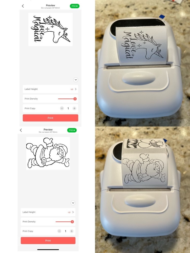 Portable Thermal Label Maker Wireless/Ink-less Handheld Label Maker