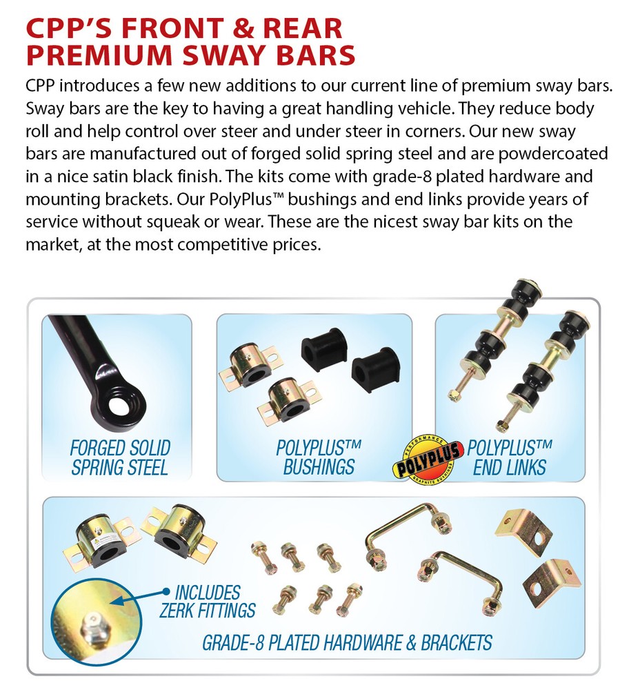 Classic Performance 1958 - 64 Chevy Impala Hi Performance Front Sway Bar