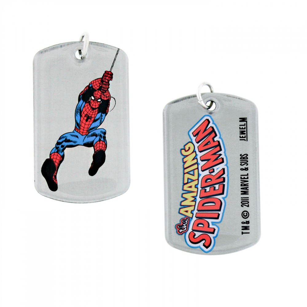 Spider-Man Logo Double-Sided Dog Tag Silver