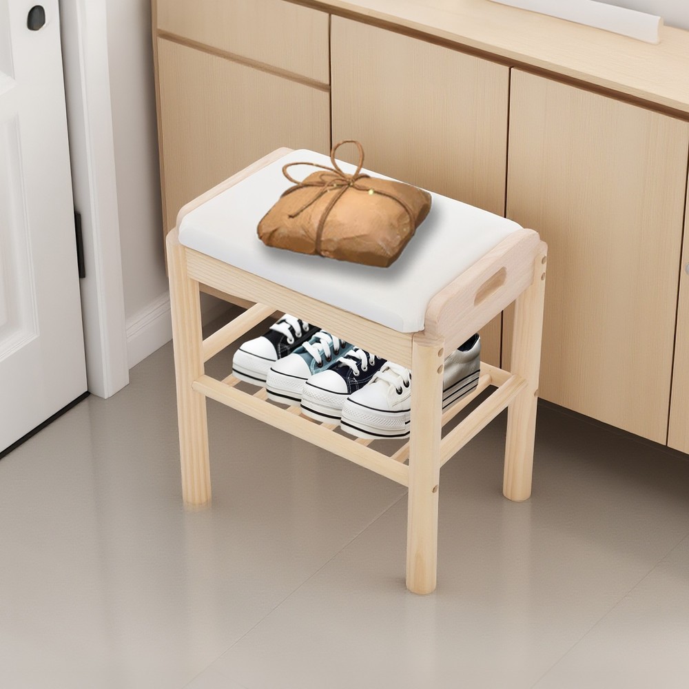 Stylish Shoe Bench with Cushion – Comfortable Entryway Storage Solution